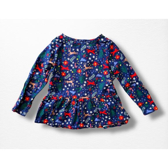 Hanna Andersson Flannel Peplum Winter Wonderland Top, Size 5 - Picture 4 of 6